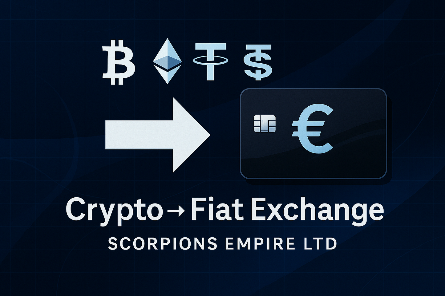 Crypto → Fiat Exchange (BTC/ETH/USDT → EUR/USD)